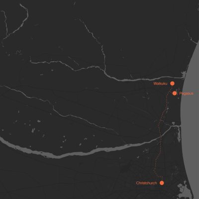 map christchurch to pegasus to waikuku