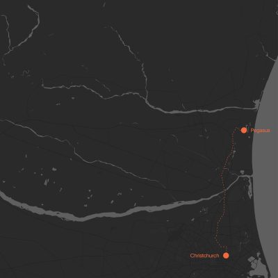 map christchurch to pegasus 